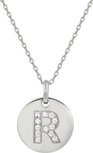 SUZY LEVIAN Cubic Zirconia Initial Disc Pendant Necklace