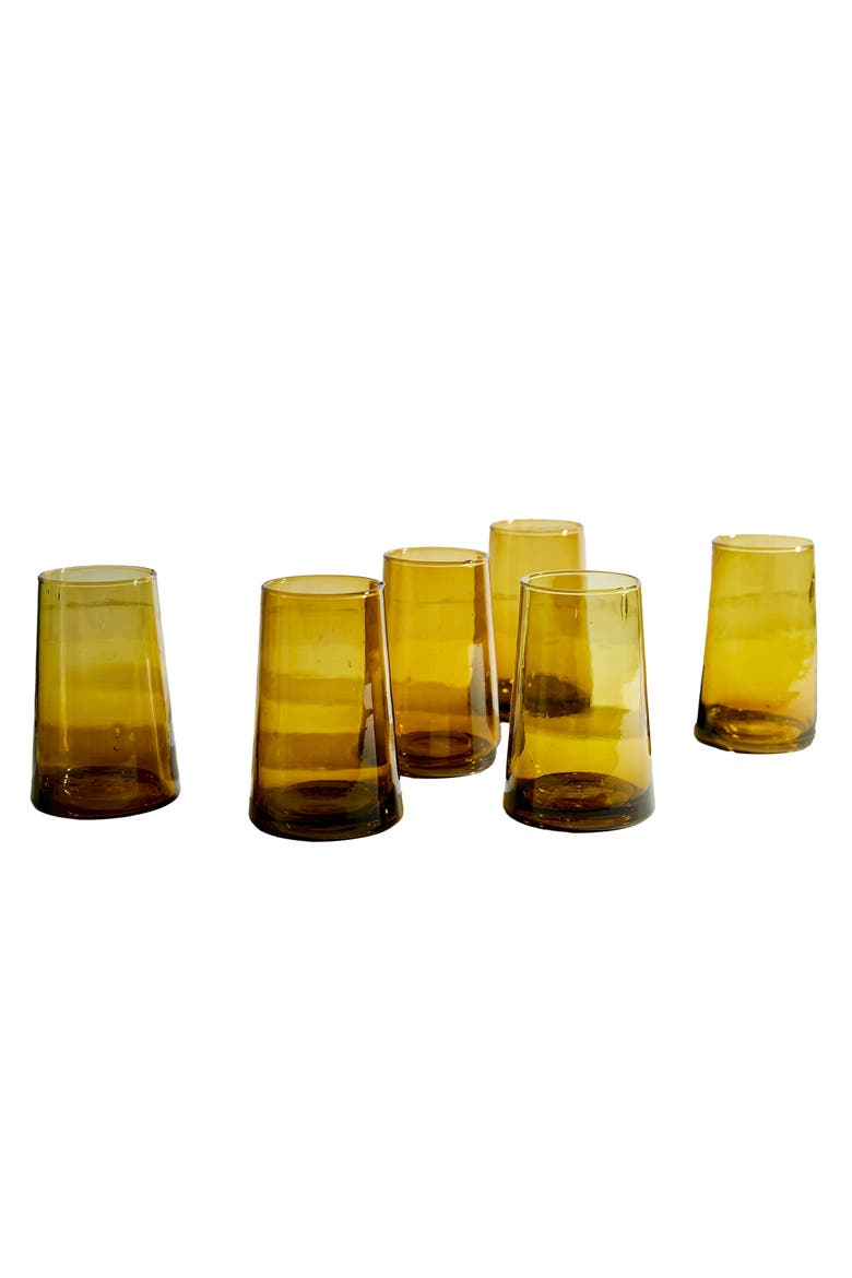 Moroccan Cone Glass Large, Main, color, YELLOW