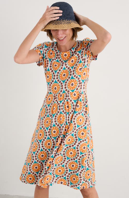 Seasalt Cornwall April Print Stretch Organic Cotton Dress In Multi