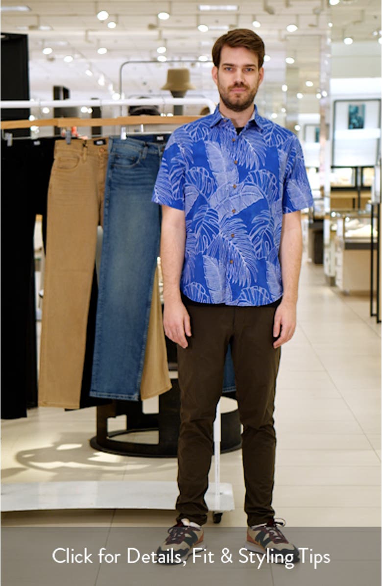 Sport Vine Line Short Sleeve Button-Up Shirt, sales video thumbnail