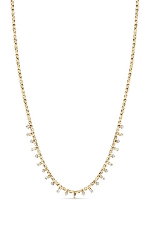14K Gold Small Box Chain Necklace