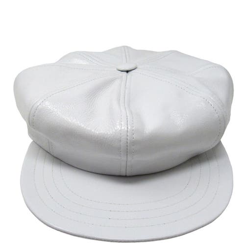Madison Maison Patent Leather Motorcycle Hat In Gray
