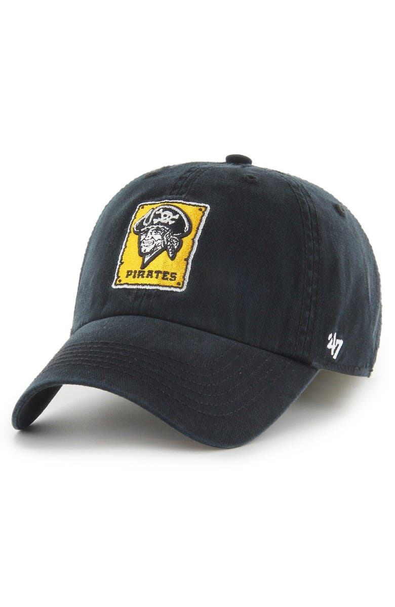 '47 Men's '47 Black Pittsburgh Pirates Cooperstown Collection Franchise Fitted Hat, Main, color, Black