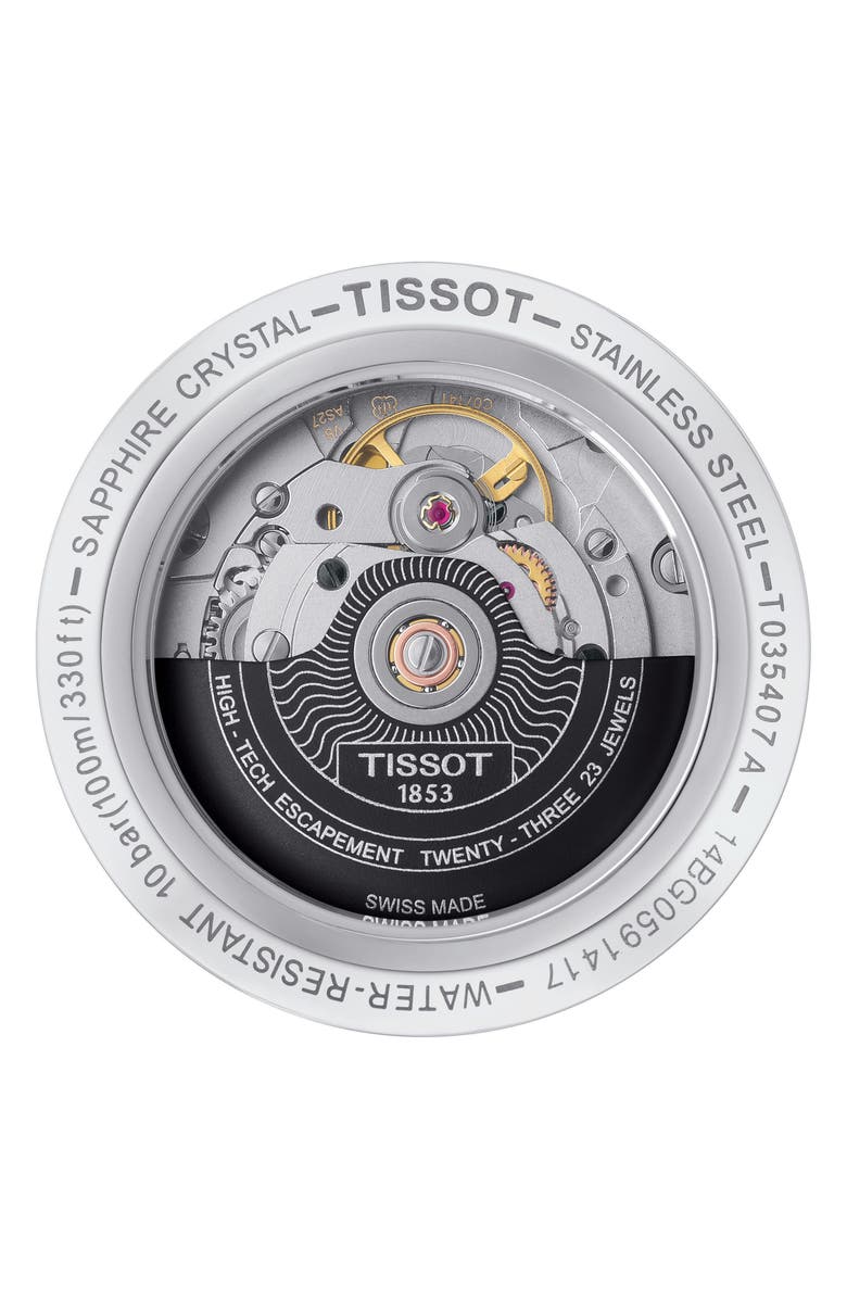 Tissot Couturier Automatic Leather Strap Watch, 39mm, Alternate, color,