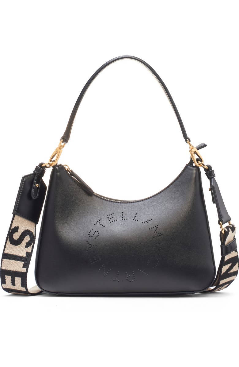 Stella McCartney Small Logo Leather Shoulder Bag, Main, color,