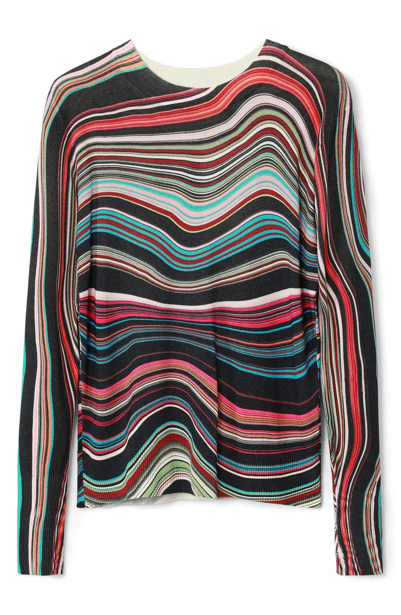Desigual Liverpool Stripe Crewneck Sweater, Alternate, color, Mix