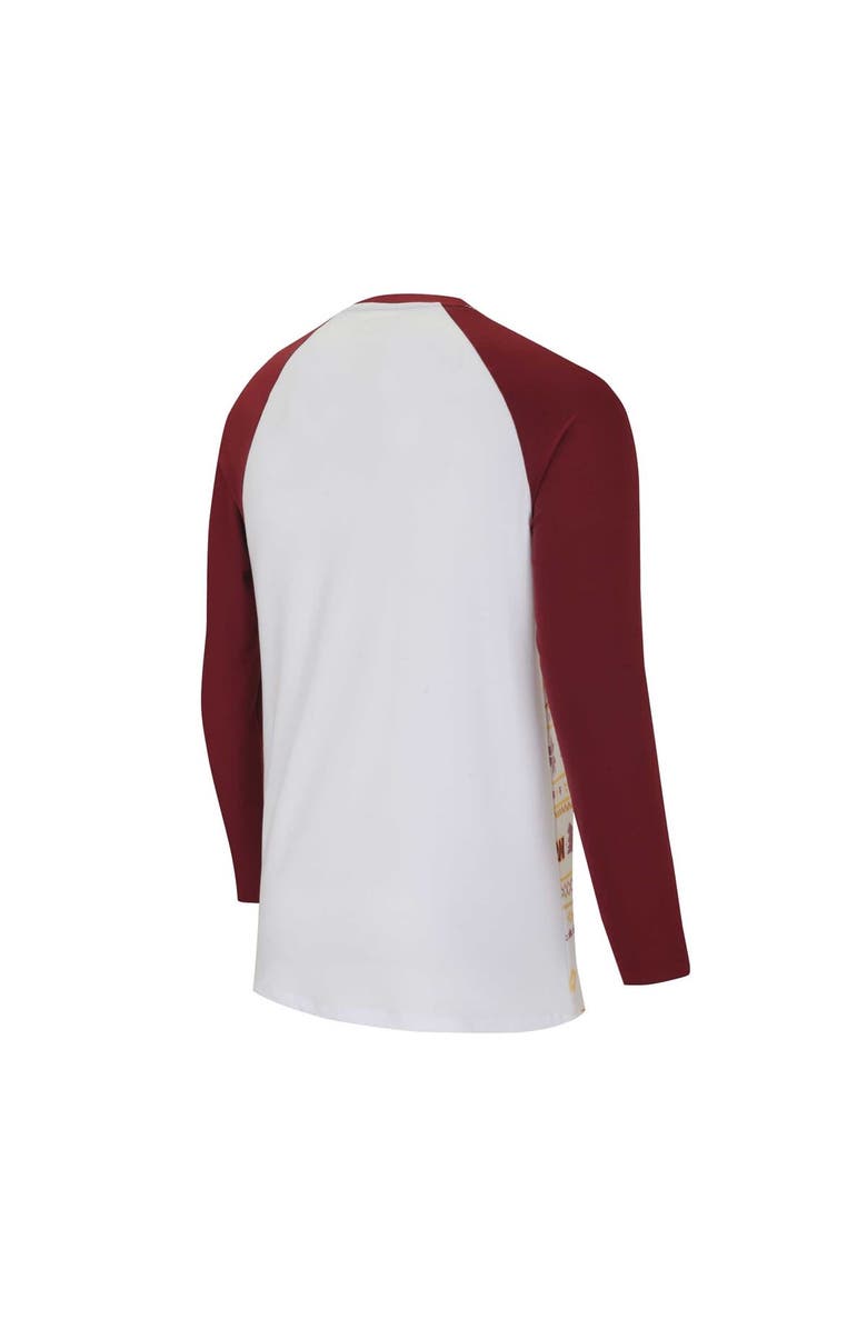 CONCEPTS SPORT Men's Concepts Sport White/Burgundy Washington Commanders Tinsel Raglan Long Sleeve T-Shirt & Pants Sleep Set, Alternate, color, White