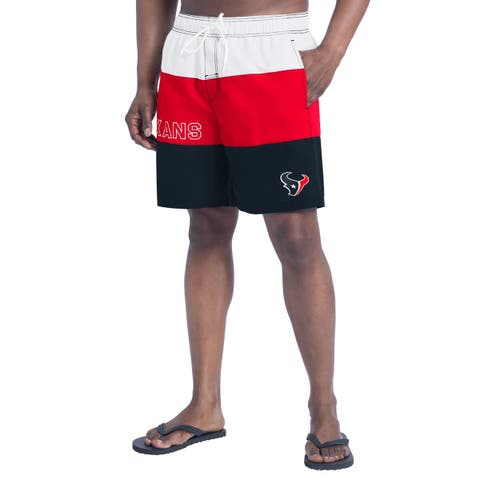 Men's G-III Sports by Carl Banks  Navy/Red Houston Texans Sunrise Volley Swim Shorts
