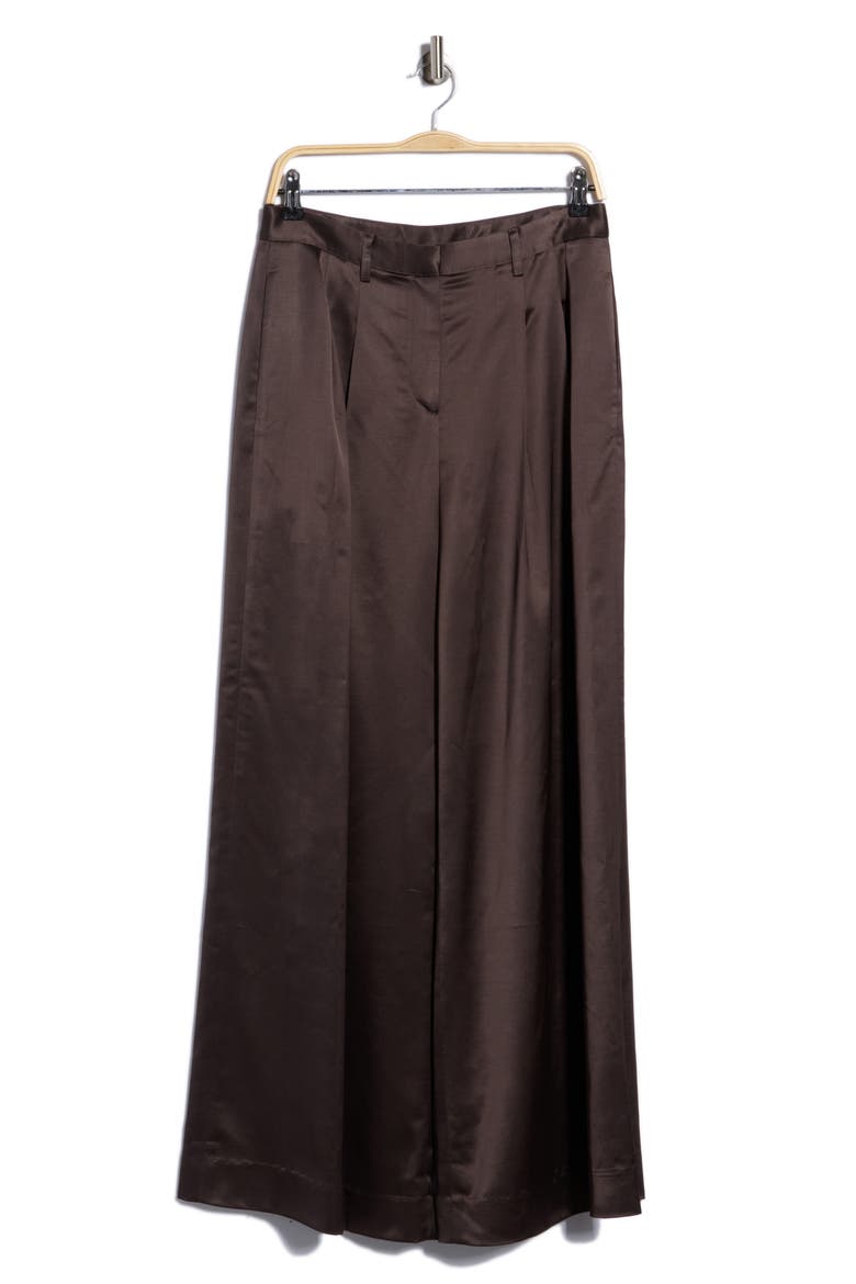 Avery Wide Leg Pleated Pants, Main, color, CHOCOLATE TORTE