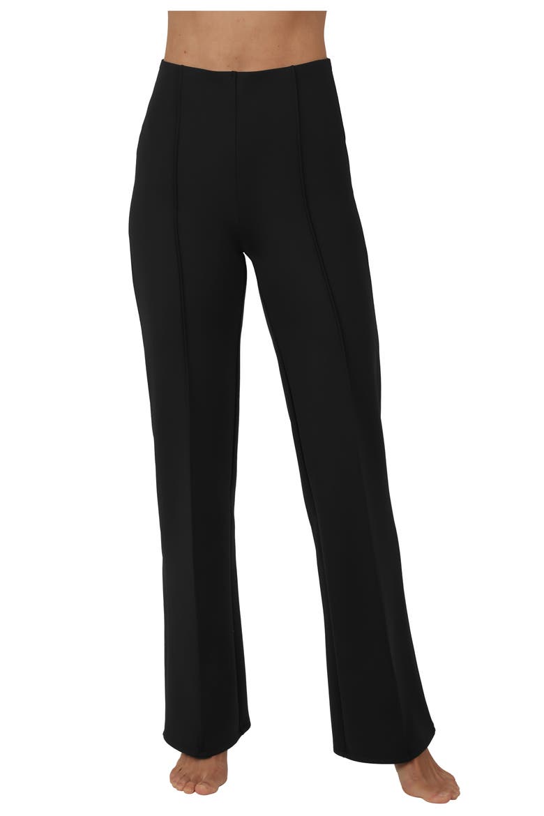 Upper West Side Pintuck Flare Pants, Main, color, BLACK