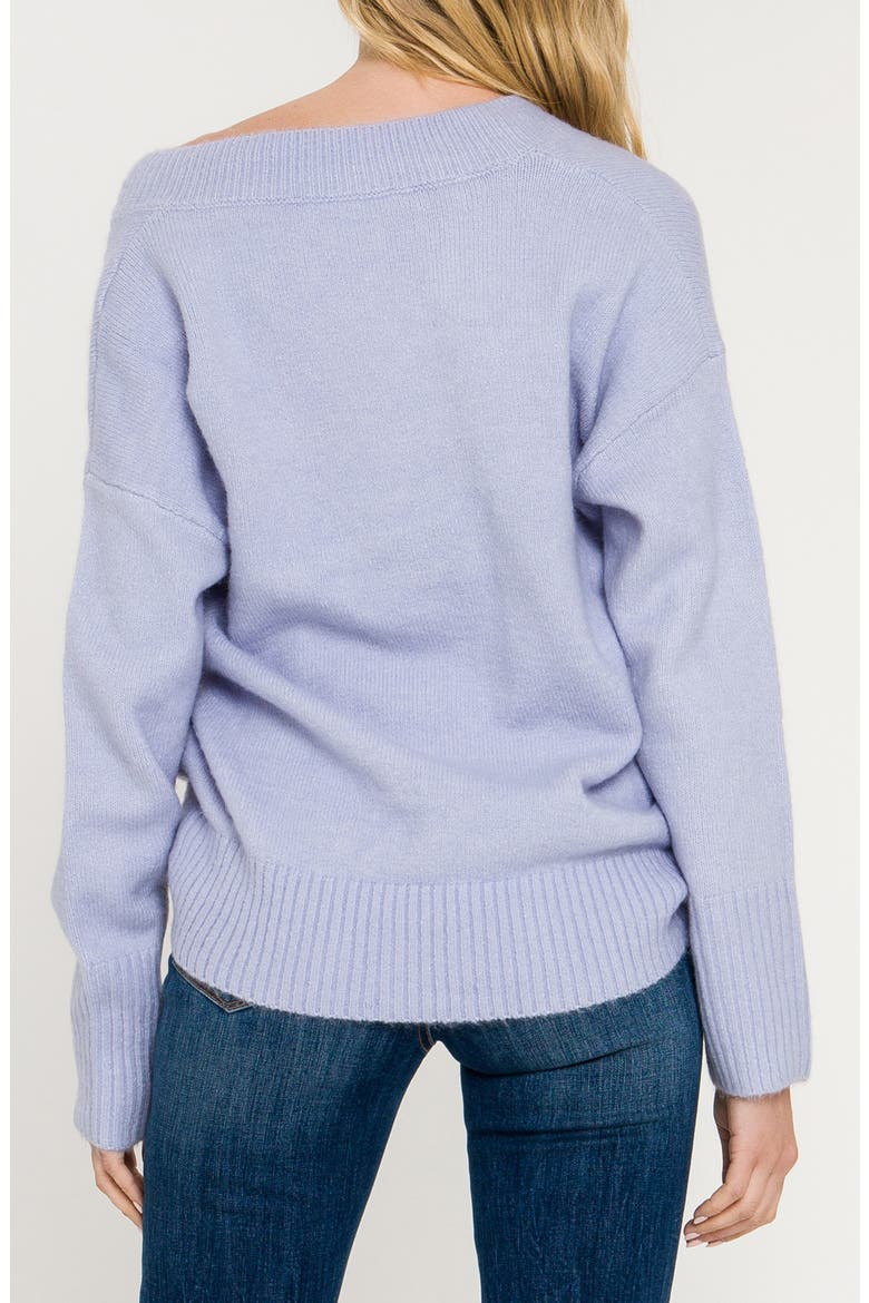 V-Neck Long Sleeve Sweater, Alternate, color, BLUE