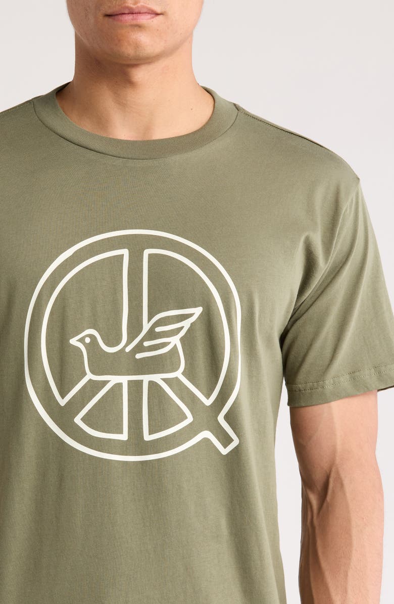 Museum of Peace & Quiet Peaceful Dove Graphic T-Shirt, Alternate, color, Olive