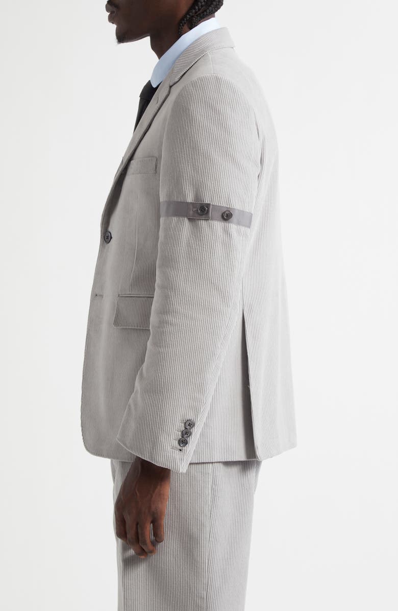 Thom Browne Fit 1 Classic Corduroy Armband Blazer, Alternate, color, Light Grey