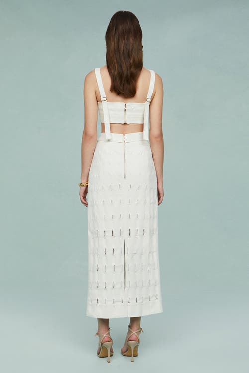 Amur Jay Textured Twill Midi Skirt