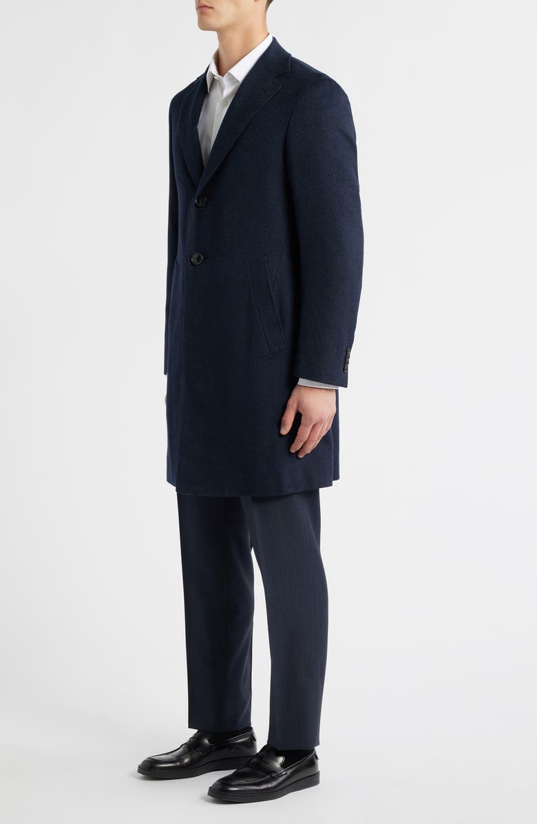 Canali Kei Trim Fit Cashmere Coat, Alternate, color, Navy