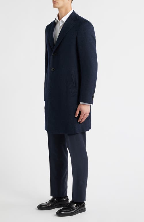 Canali Kei Trim Fit Cashmere Coat In Blue