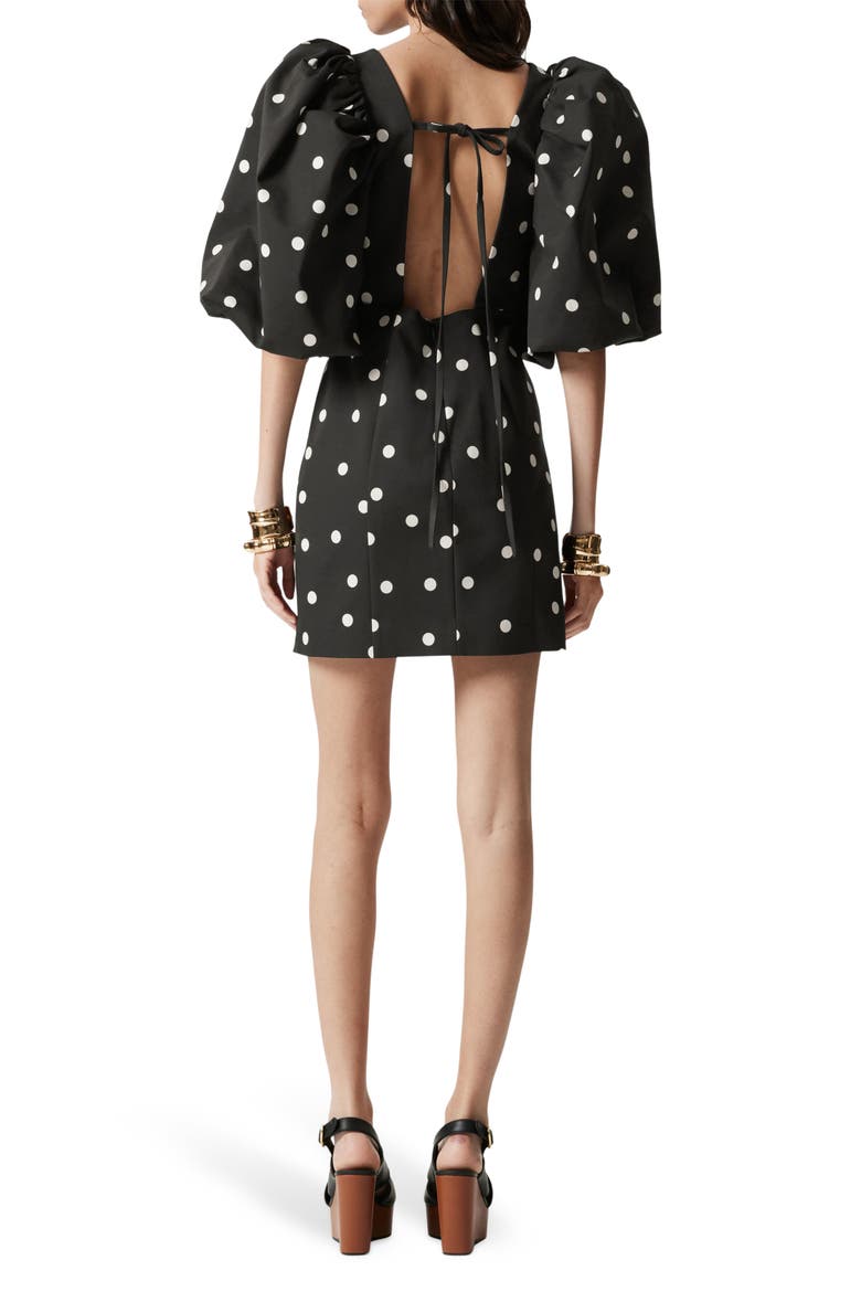 Polka Dot Cotton Blend Minidress, Alternate, color, BLACK AOP DOT