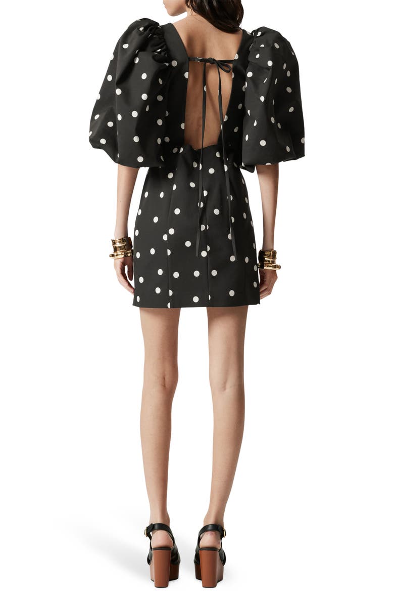 & Other Stories Polka Dot Cotton Blend Minidress, Alternate, color, Black Aop Dot