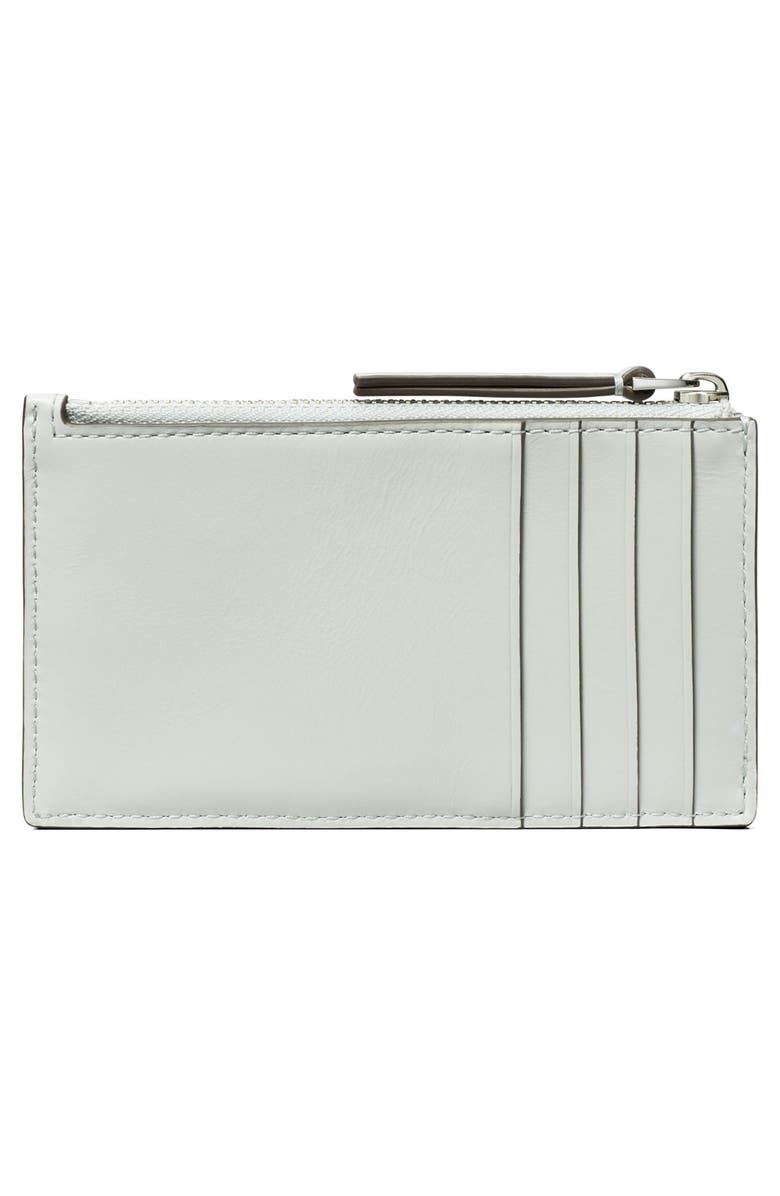 Tory Burch Kira Diamond Quilted Leather Zip Card Case, Alternate, color, Light Titanium