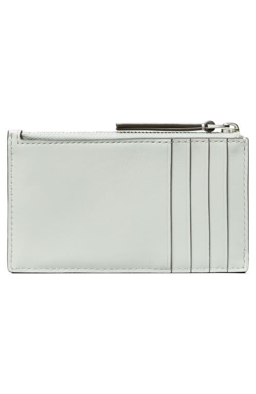 Tory Burch Kira Diamond Quilted Leather Zip Card Case In Silver