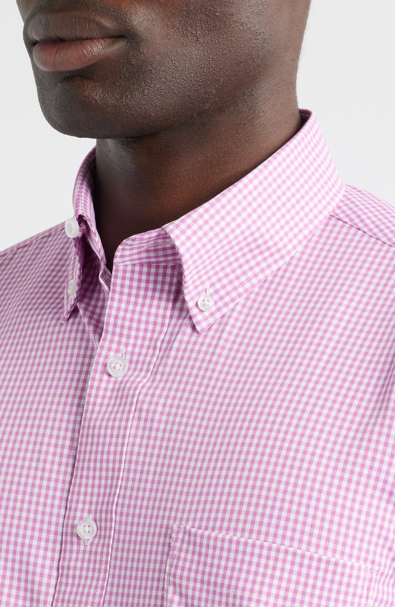 Roffe Accessories Eagle Regular Fit Red Gingham Check Cotton Twill Button-Down Shirt, Alternate, color, Purple