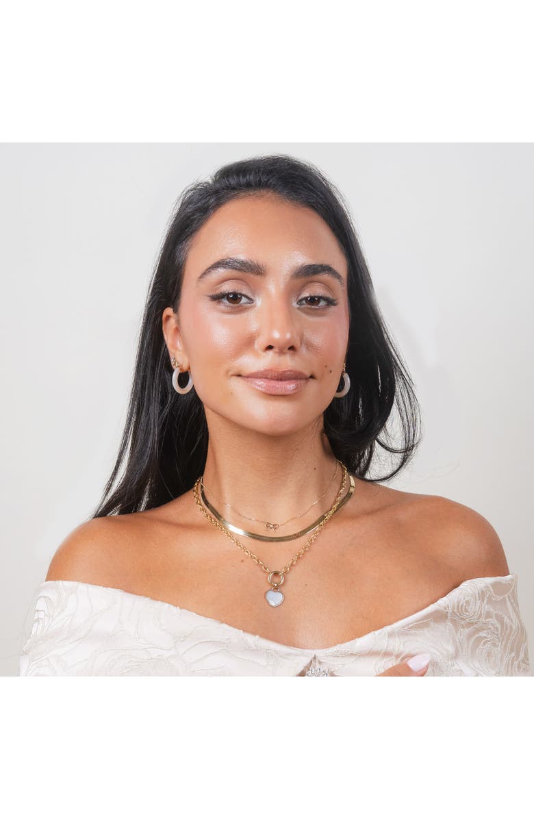 The Lovery Fine Jewelry Gold Bow Necklace, Alternate, color, Yellow Gold