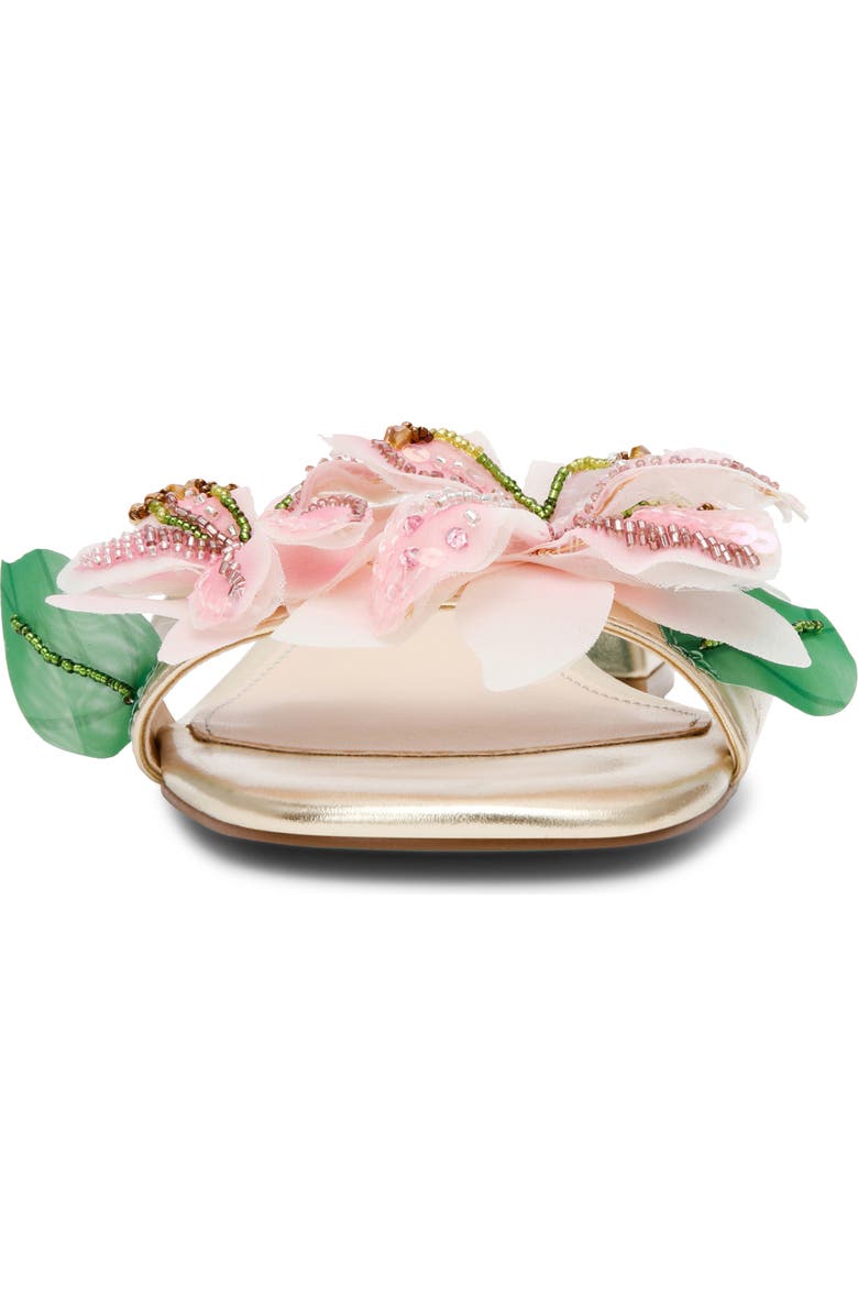 Betsey Johnson Rosia Beaded Flower Sandal, Alternate, color, Light Gold