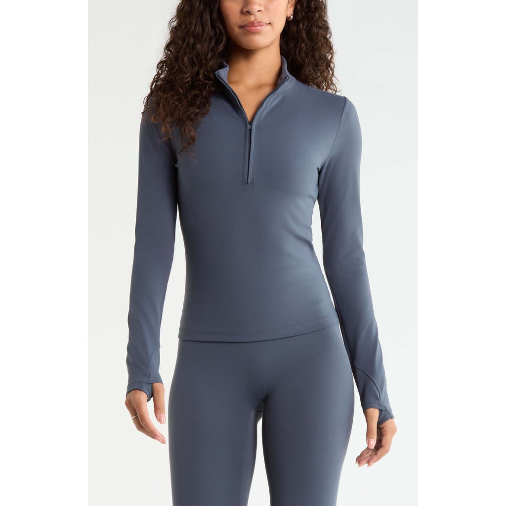 Zella Zen Half Zip Pullover In Blue