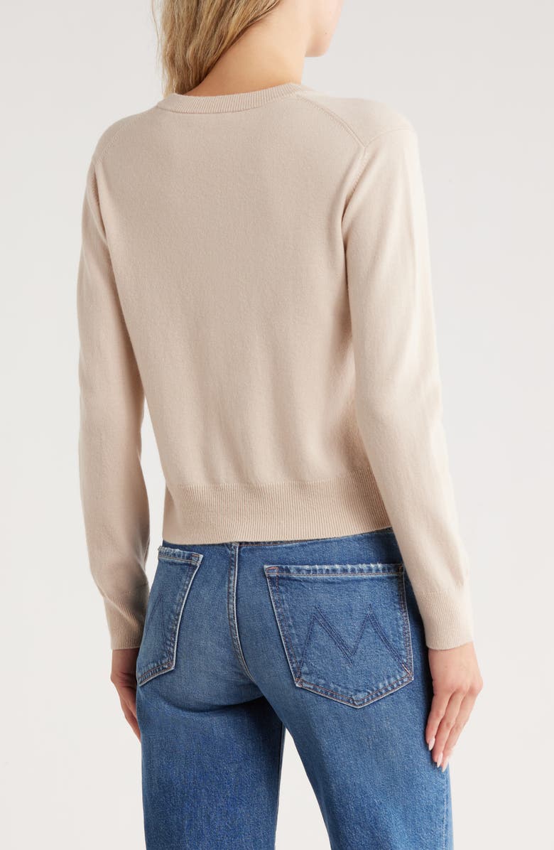 Vince Crewneck Wool Blend Cardigan, Alternate, color, Light Oat