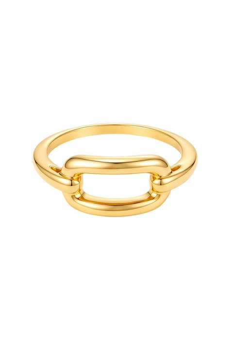 18k Gold Plate Link Ring