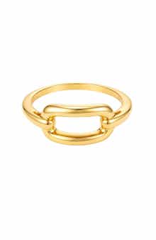 18k Gold Plate Link Ring