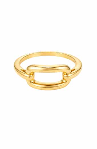 18k Gold Plate Link Ring