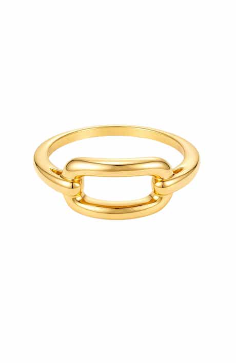 18k Gold Plate Link Ring