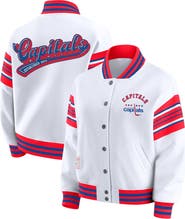 WEAR by Erin Andrews Women's WEAR by Erin Andrews White/Red Washington Capitals Full-Snap Fleece Sweatshirt Jacket