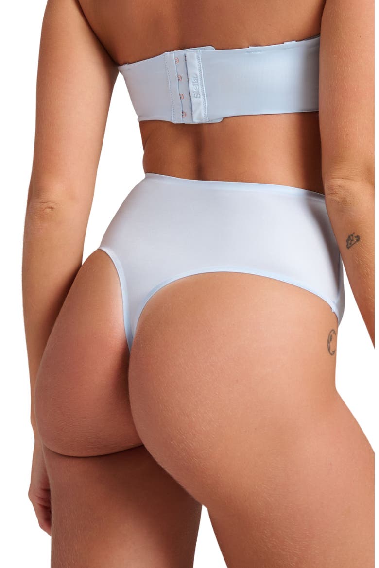 Smooth Satin Thong, Alternate, color, Something Blue