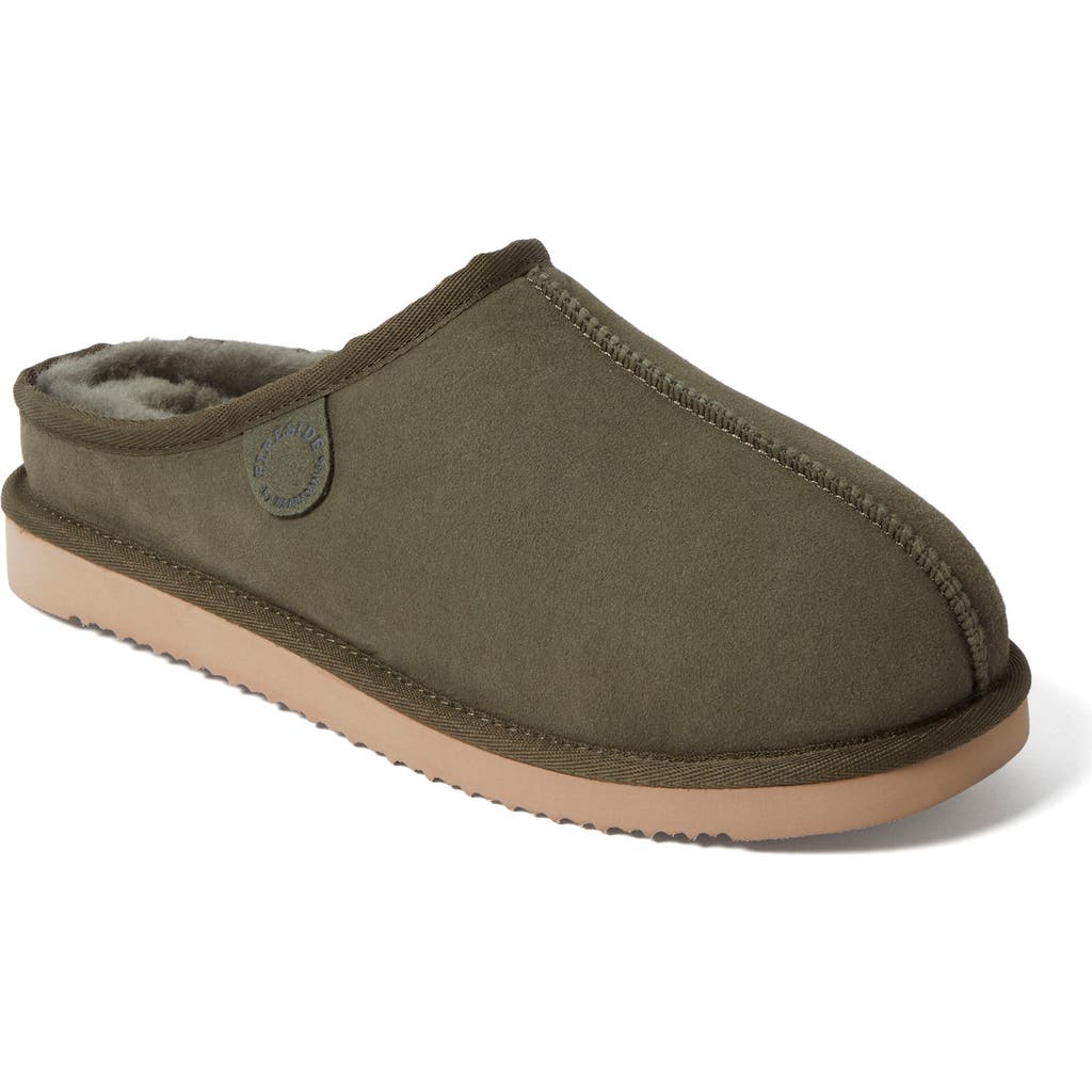 Dearfoams Fireside Grafton Genuine Shearling Clog Slipper In Green