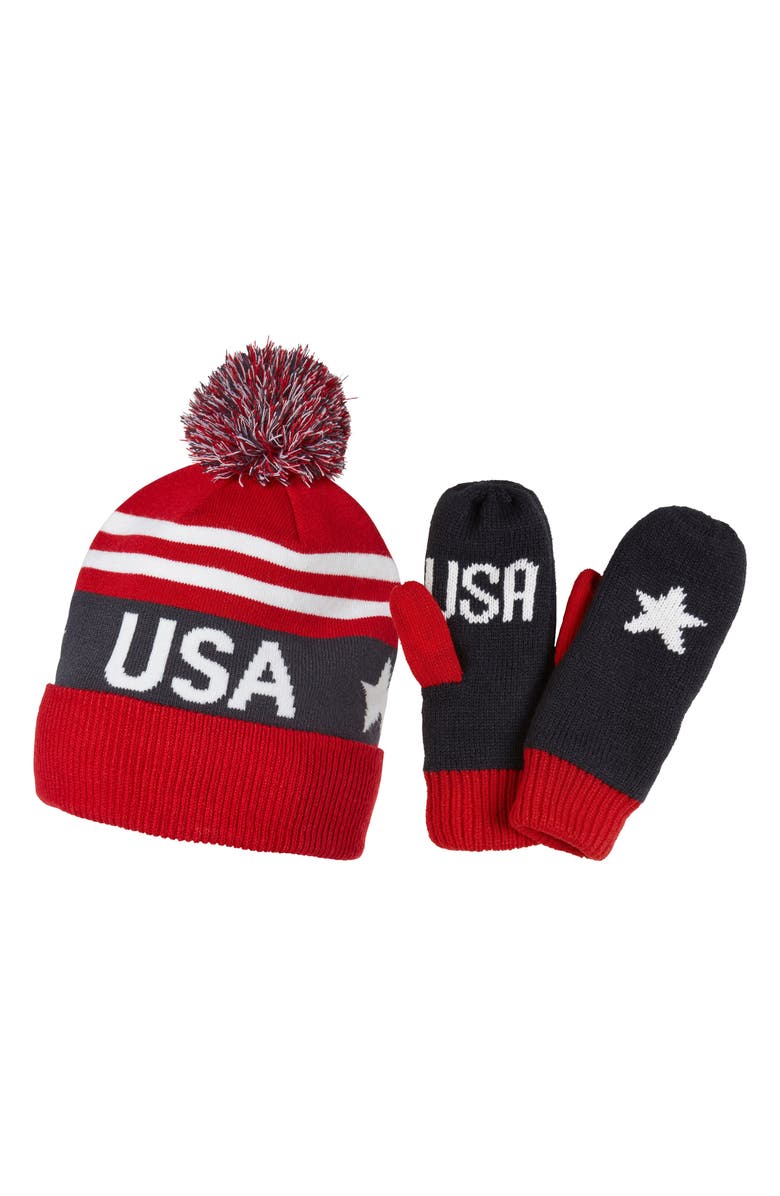 Helly Hansen Going For Gold Knit Cap & Mittens Gift Set, Main, color, 