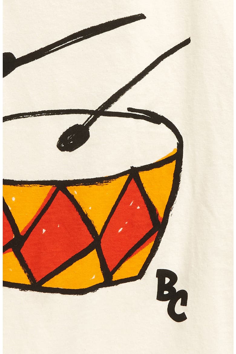 Kids' Play the Drum Organic Cotton Graphic T-Shirt, Alternate, color, OFF WHITE