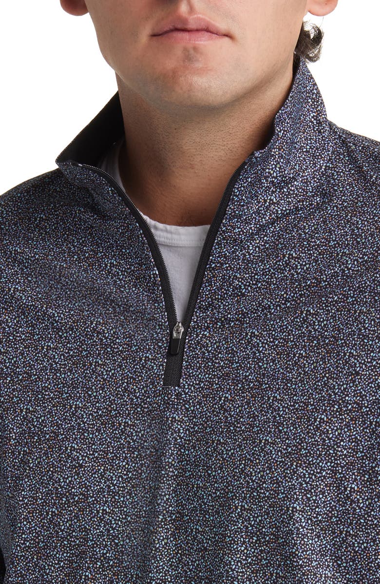 Bugatchi Anthony Micro Print OoohCotton<sup>®</sup> Quarter Zip Pullover, Alternate, color,