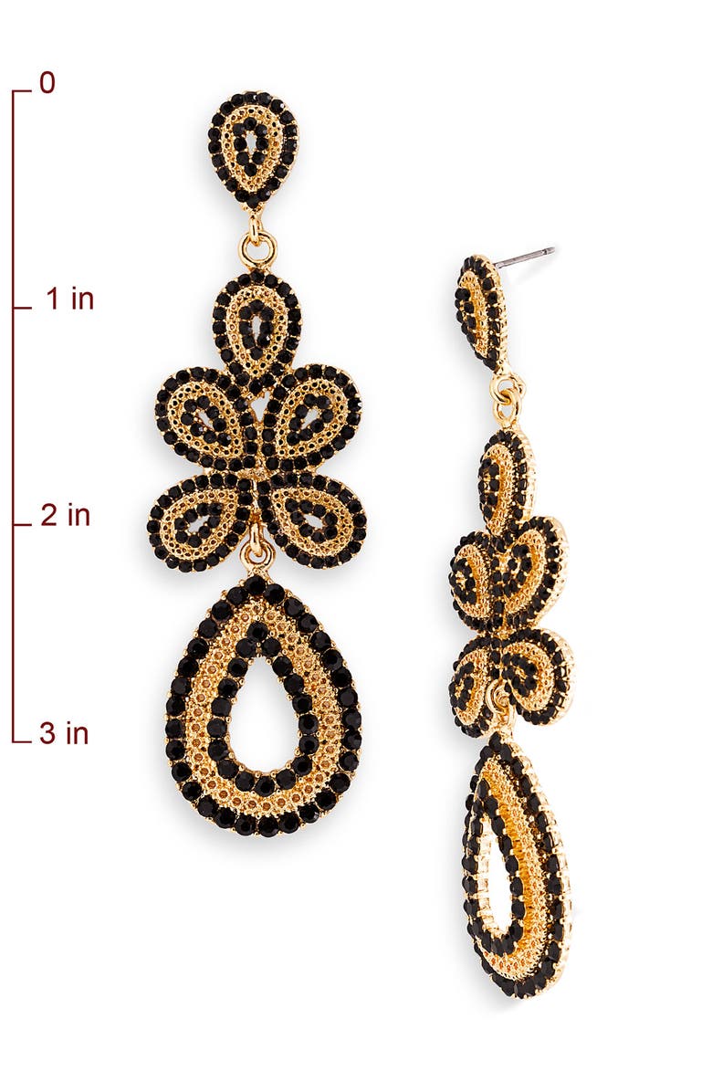 Tasha 'Ornate' Linear Statement Earrings, Alternate, color, 