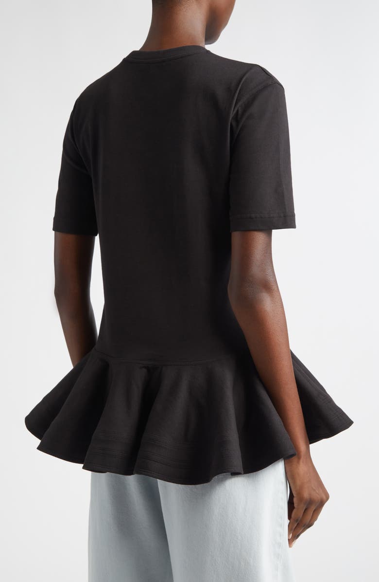Alaïa Peplum T-Shirt, Alternate, color, Noir Alaia