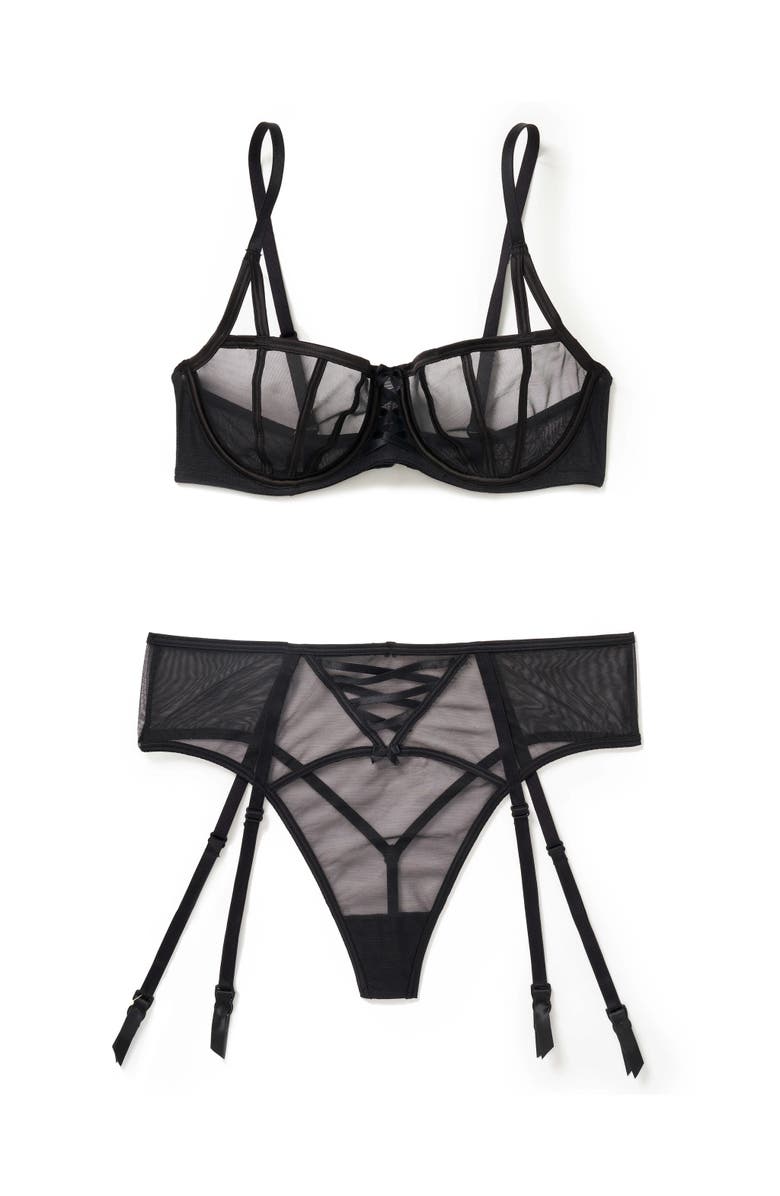 Adore Me Bianca Unlined Balconette Bra, Alternate, color, Black