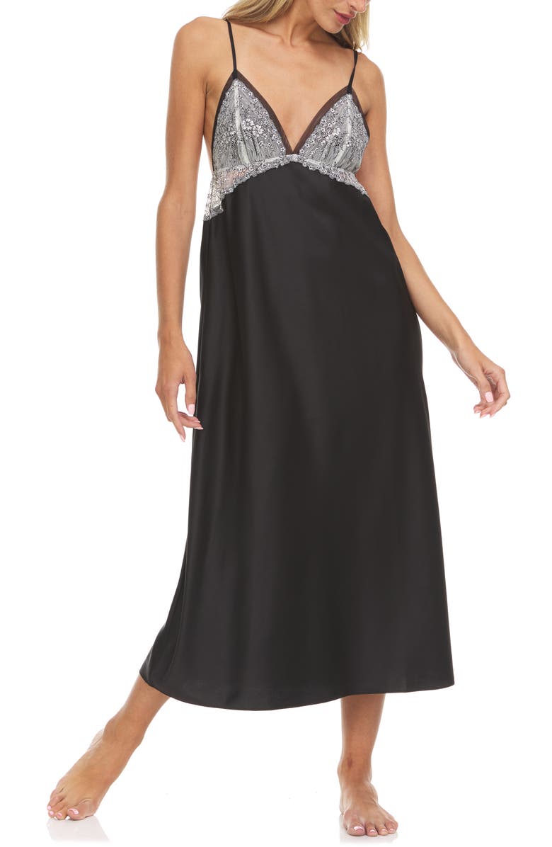 Flora Nikrooz Angelique Charmeuse Nightgown, Alternate, color,