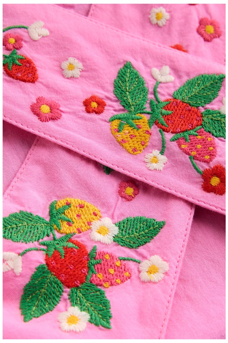 Kids' Harper Strawberry Print Crossback Cotton Sundress, Alternate, color, COSMOS PINK STRAWBERRY PATCH