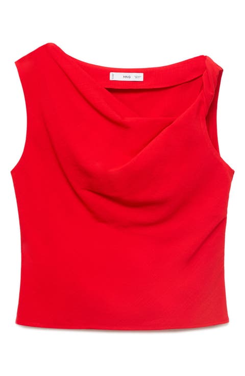 Asymmetric Drape Crop Top