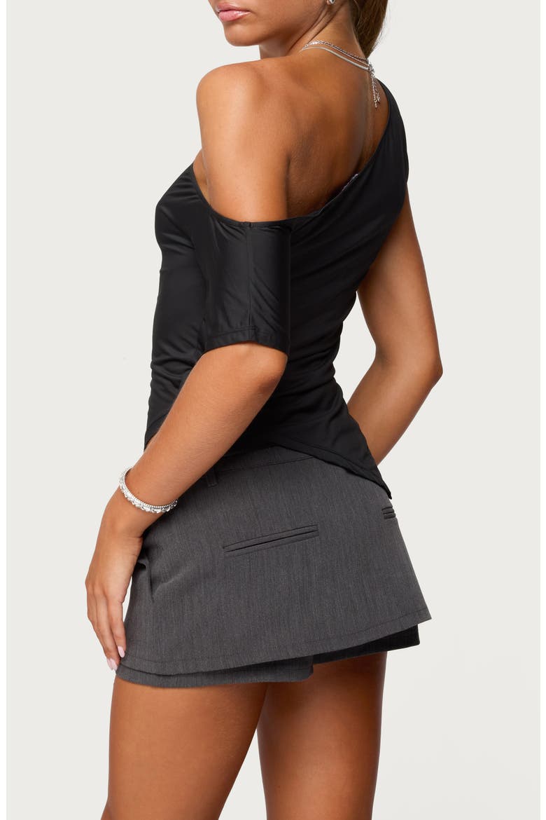 Katana One-Shoulder Top, Alternate, color, BLACK