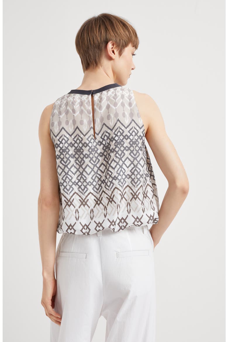 Top with monili, Alternate, color, Beige