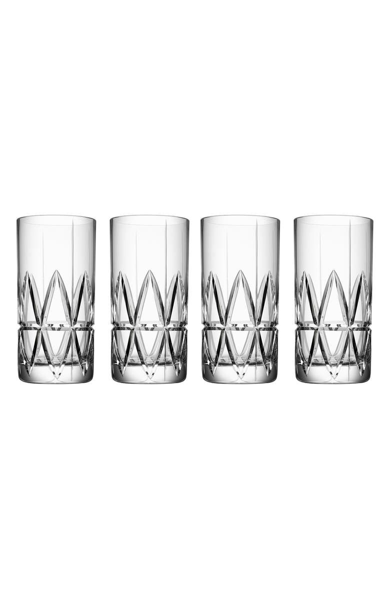 Orrefors Peak Set of 4 Highball Glasses, Main, color, Clear