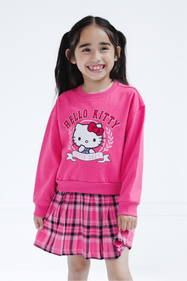Fleece Pleated Dress, Alternate, color, Hello Kitty Pink