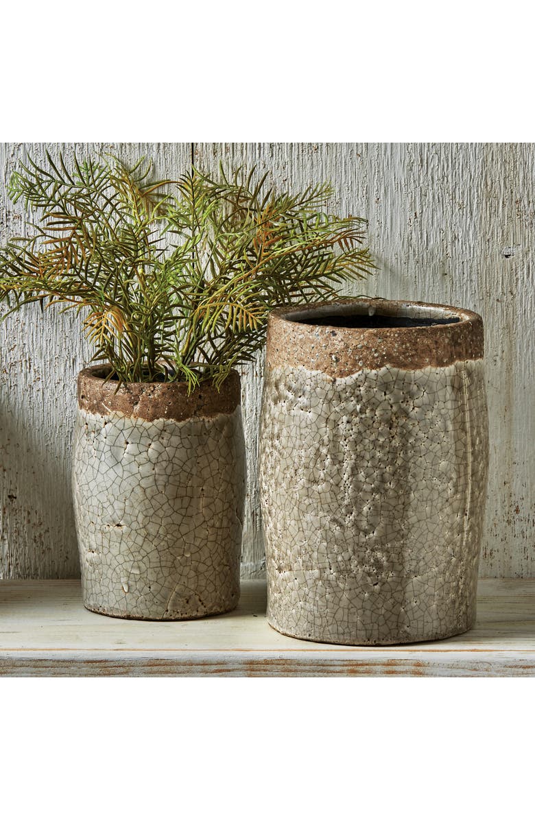 tag Rustic Gray Crackle Glazed Ceramic Vase for Home Decor, Alternate, color, Gray